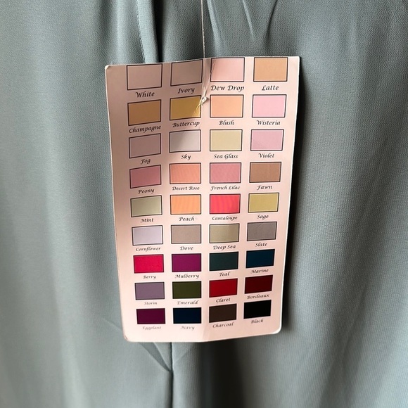 MORILEE BY MADELINE GARDNER Deep Sea Cold Shoulder Chiffon Bridesmaid Dress - Picture 12 of 16